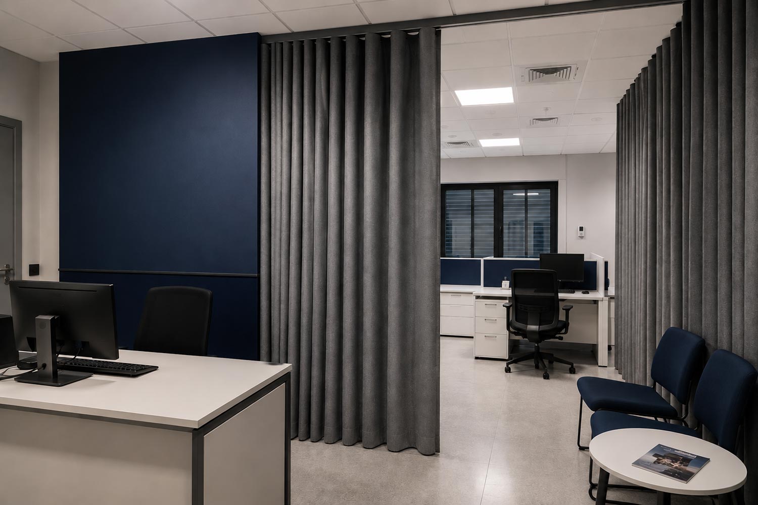 Cortinas acústicas para aislamiento acústico en comisarías